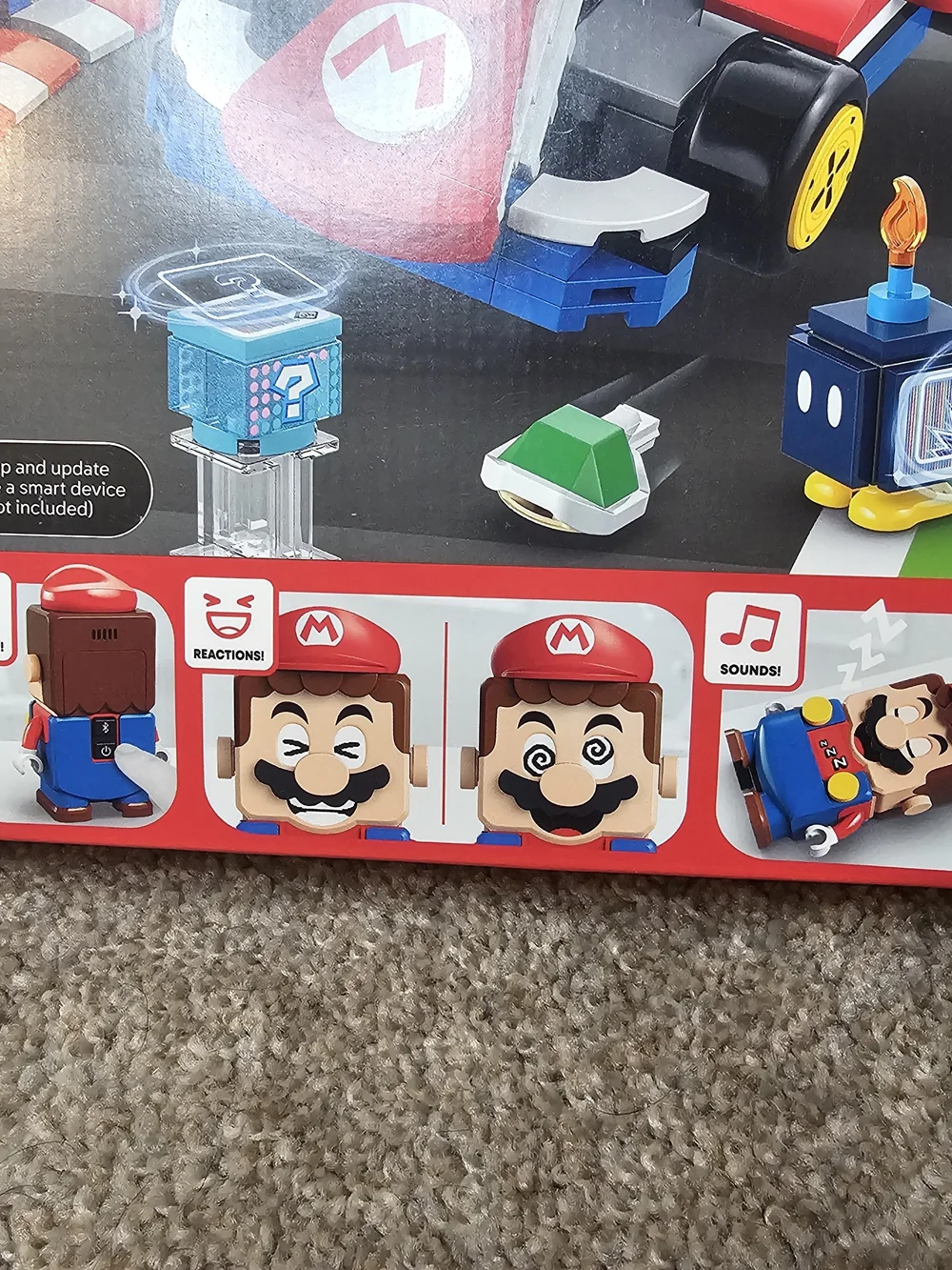Nintendo Super Mario Red and Blue Interactive Kart Building Set